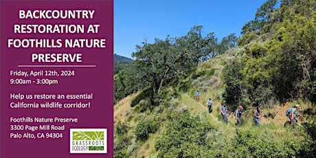 Backcountry Restoration: Remove French broom at Foothills Nature Preserve