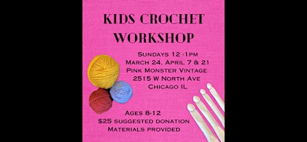 Imagem principal do evento Kids Crochet Workshop