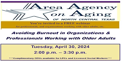 Imagen principal de Avoiding Burnout in Organizations & Professionals Working with Older Adults
