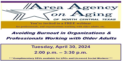 Imagem principal do evento Avoiding Burnout in Organizations & Professionals Working with Older Adults