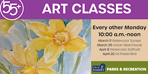 Primaire afbeelding van 55+ Art Club: Watercolor Daffodil