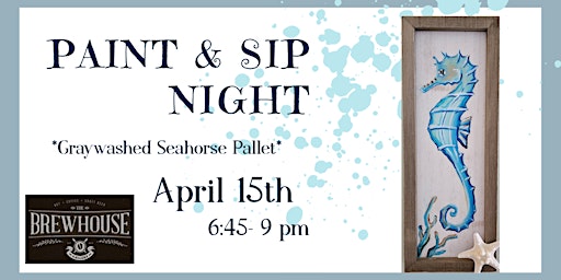 Image principale de Seahorse on Gray washed Pallet Paint Night