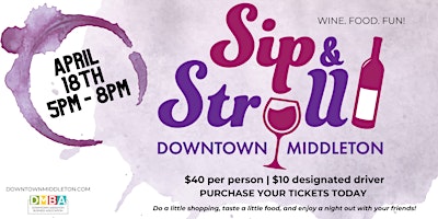 Downtown Middleton Sip & Stroll primary image