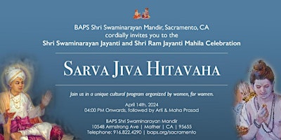 Imagem principal do evento Swaminarayan Jayanti & Ram Navmi - Women's Program