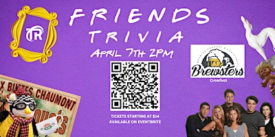 Imagen principal de Friends Trivia at Brewsters CROWFOOT! April 7th 2pm