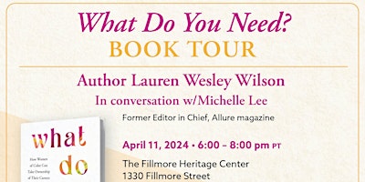 Hauptbild für What Do You Need Book Tour: San Francisco