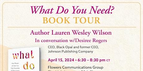 What Do You Need Book Tour: Chicago