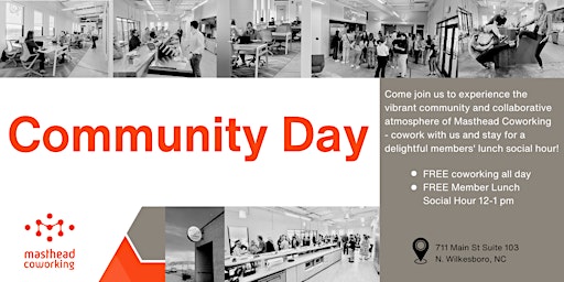 Imagem principal do evento Community Day at Masthead Coworking