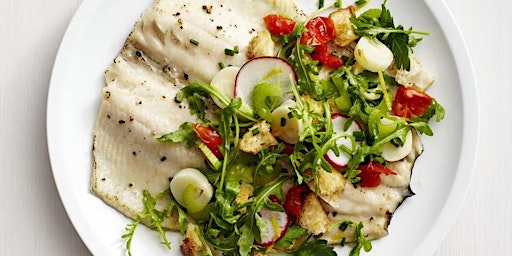 Imagem principal de UBS VIRTUAL Cooking: Cilantro Lime Halibut & Avocado Chimichurri Salad