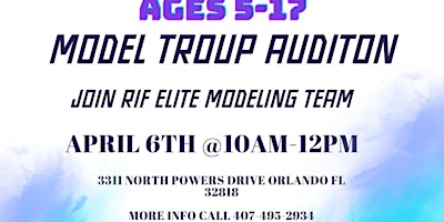 RIF Elite Academy Modeling Troupe Auditions  primärbild