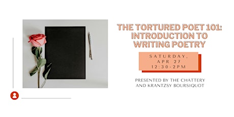 Hauptbild für The Tortured Poet 101: Introduction to Writing Poetry - IN-PERSON CLASS