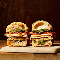 Imagem principal de UBS IN PERSON Cooking: Chicken Cutlet Sandwich w GreenGarlic Pesto,Burrata