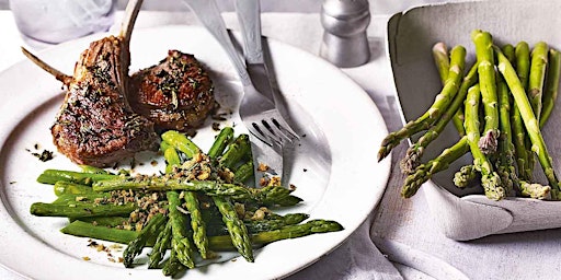 UBS IN PERSON Cooking: Lamb Chops with Asparagus, Mushrooms & Pine Nuts primary image