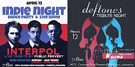 Imagen principal de INDIE NIGHT with live tributes to INTERPOL & DEFTONES