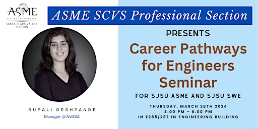 Imagem principal do evento ASME SCVS Career Pathways for Engineers: Seminar
