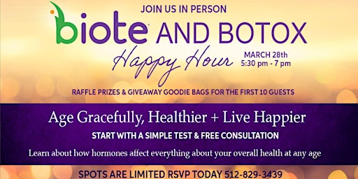 Primaire afbeelding van BioTe & Botox  Happy Hour Event