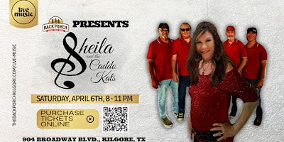 Sheila and the Caddo Kats perform LIVE at The Back Porch! primary image