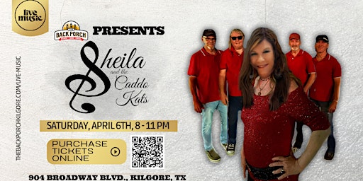 Image principale de Sheila and the Caddo Kats perform LIVE at The Back Porch!