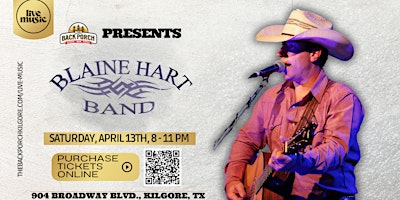 Image principale de Blaine Hart Band performs LIVE at The Back Porch!