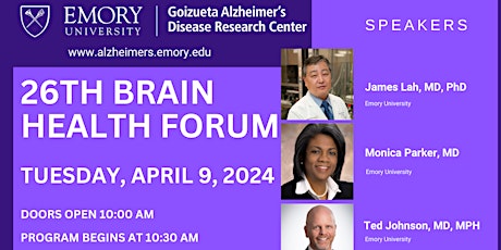 26th Emory Brain Health Forum In-person at the Carter Center primary image