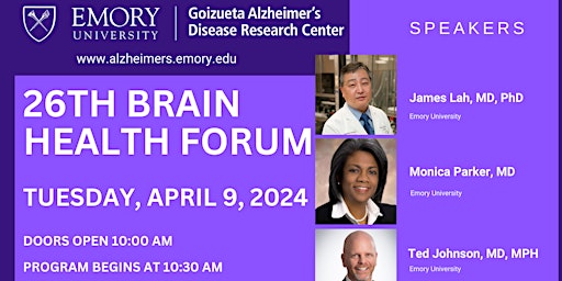 26th Emory Brain Health Forum In-person at the Carter Center primary image