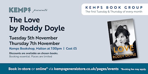 Primaire afbeelding van Book Club - Tuesday - Love by Roddy Doyle