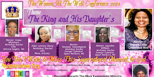 Women at the Well Conference for 2024 :  "The King and His Daughter's "  primärbild