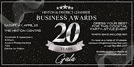 The 20th Hinton Chamber Business Awards Gala
