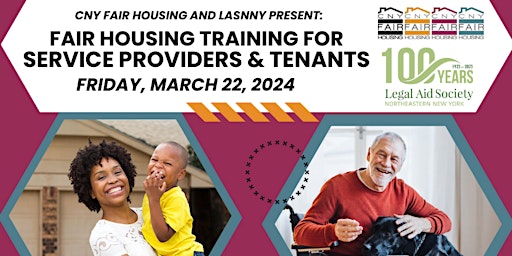 Primaire afbeelding van Fair Housing Training for Service Providers & Tenants - Albany, NY