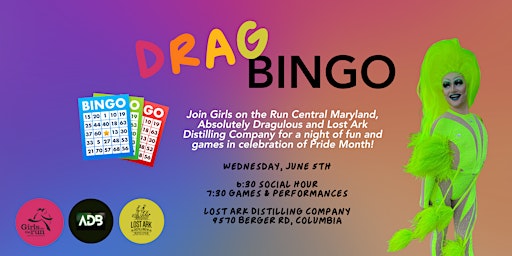 Imagem principal do evento Pride Month Event: Drag Bingo w/Absolutely Dragulous & Girls on the Run!