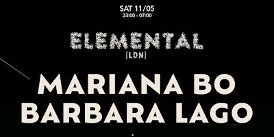 Elemental Pres: Mariana Bo & Barbara Lago primary image