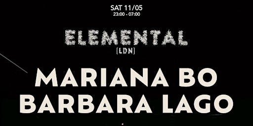 Elemental Pres: Mariana Bo & Barbara Lago primary image