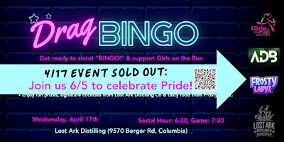 Primaire afbeelding van Drag Bingo with Absolutely Dragulous to Benefit Girls on the Run Central MD