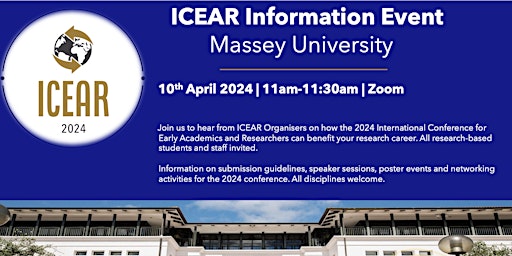 Imagen principal de ICEAR 2024 Info-event: Massey University
