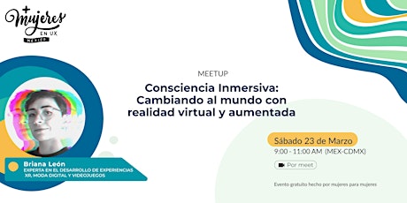Image principale de Evento de +Mujeres en UX México Meetup Virtual  marzo 2024