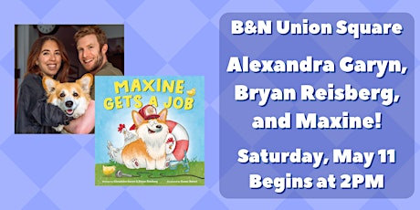 Alexandra Garyn, Bryan Reisberg, and Maxine celebrate MAXINE GETS A JOB!