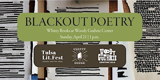 Imagem principal do evento Blackout Poetry with Woody Guthrie Center and Whitty Books