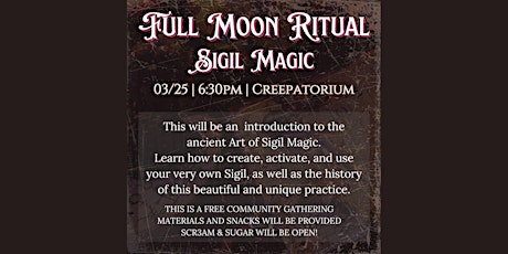 March Full Moon Ritual - Sigil Magic primary image