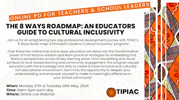 THE 8 WAYS ROADMAP: AN EDUCATORS GUIDE TO CULTURAL INCLUSIVITY primary image