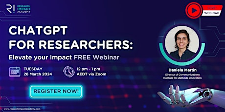 Primaire afbeelding van ChatGPT for Researchers: Elevate your Impact Webinar (FREE)
