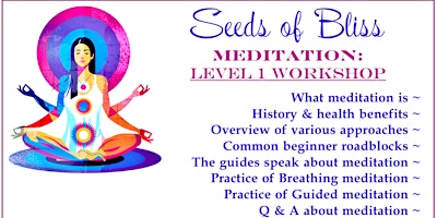 Seeds of Bliss: Meditation Level 1 Workshop primary image