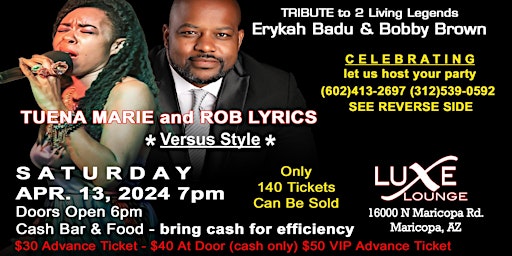 Hauptbild für Versus Style: Living Tribute to Erykah Badu & Bobby Brown