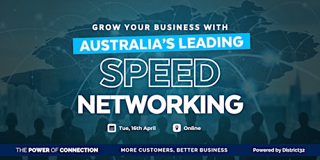 Australia’s Leading Speed Networking Event – Online – Tue 16 Apr