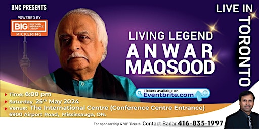 Imagem principal do evento Anwar Maqsood Live in Toronto