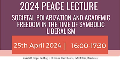 Image principale de Politics, University of Manchester - International Peace Lecture