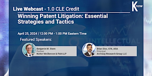 LIVE Webinar - Winning Patent Litigation primary image