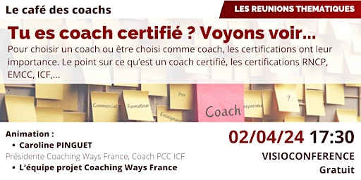 Hauptbild für Le café des coachs :  Tu es un coach certifié ? voyons voir...
