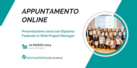 Presentazione online del Corso con Diploma Federale in Web Project Manager primary image