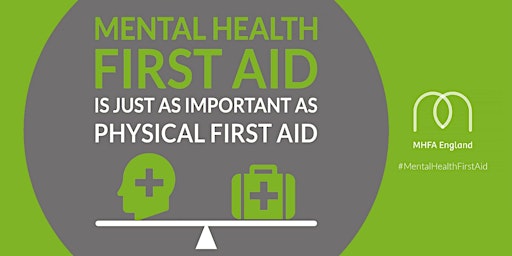 Primaire afbeelding van Mental Health First Aid (MHFA) 2 full day training course (May)