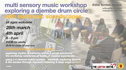 Sensory music workshop exploring a Djembe drum circle with Electronic sound